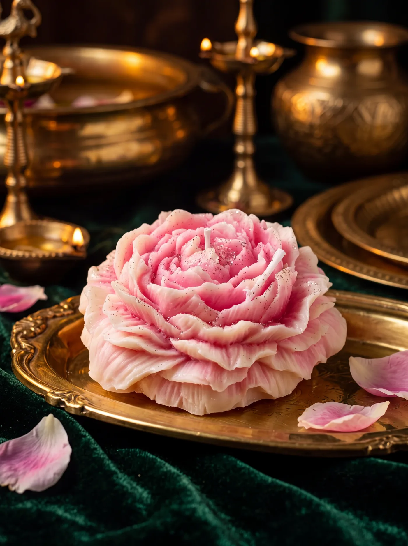 Ombre Peony Candle